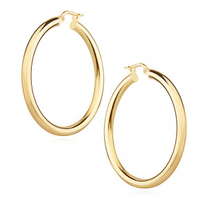 Cercei rotunzi argint placati cu aur galben Ø37 mm Classic DiAmanti G0035DG-DIA (Argint 925‰ 4,8 g.)